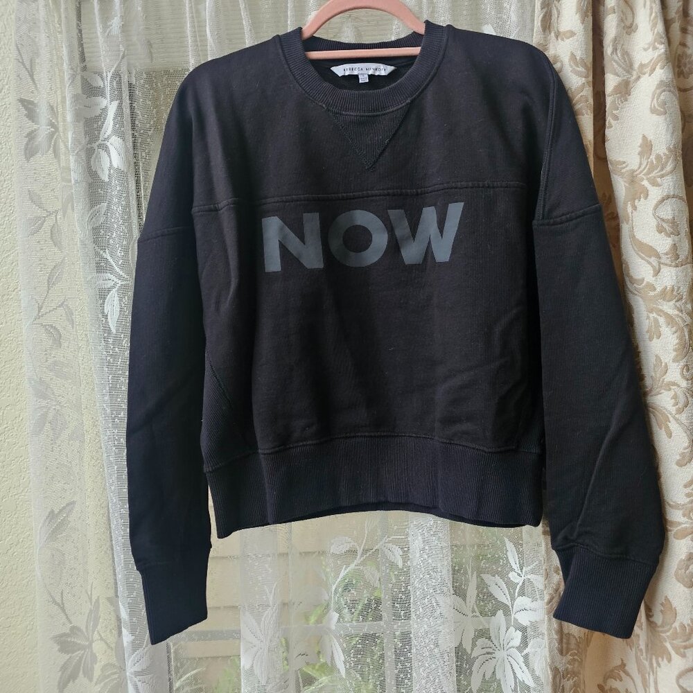 Rebecca Minkoff NOW Cropped Sweatshirt, S, Black